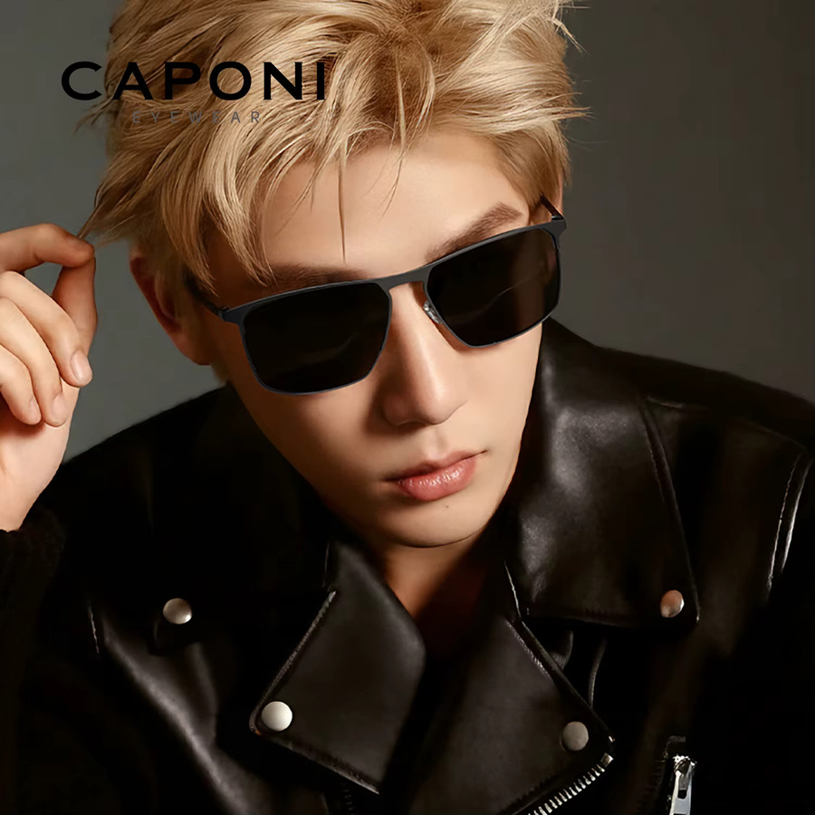 CAPONI CP28964 Sonnenbrille, Carbon Faser, Vollrand, Schwarz, Männer - Bild 2