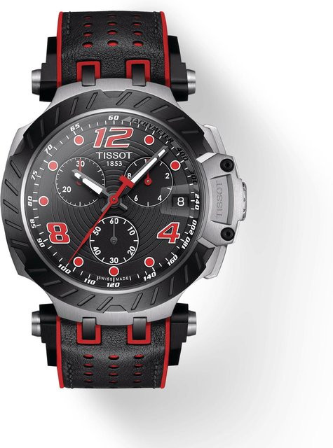 Tissot Armbanduhr, Quarz, Leder, Edelstahl, Schwarz, Herren - Bild 1