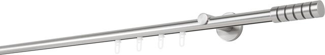 ONDECO Handlauf 1-läufig mit Wandträger und Endstück Rillcube in Edelstahl-Optik, Länge: 330 cm, Durchmesser: 20 mm, Wandträger-Abstand: 6,5 cm - Bild 1
