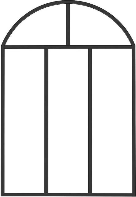 Vente-unique Glaswand Arluna Schwarz aus Aluminium und Glas, Breite: 90 cm, Höhe: 130 cm, Tiefe: 35 cm, Dicke: 5 cm - Bild 1