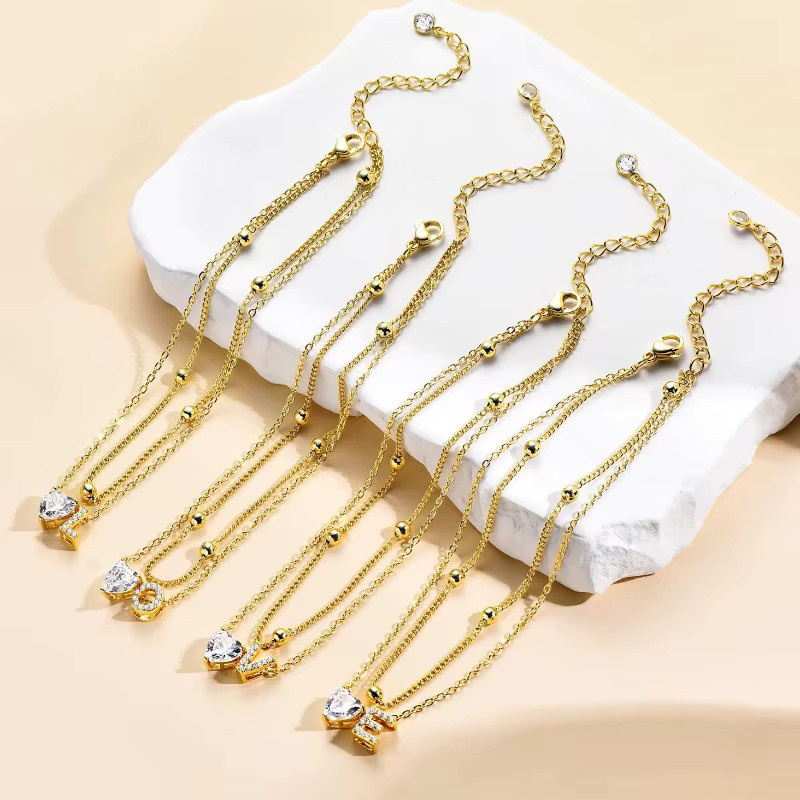 RUIYI Fußkette, 14 Karat vergoldet, Zirkonia, Damen - Bild 4