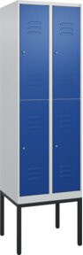 C+P Doppelstock-Spind Classic PLUS mit 2 Abteilen, Stahlkonstruktion, Enzianblau, H x B x T: 212 x 60 x 50 cm - Bild 1
