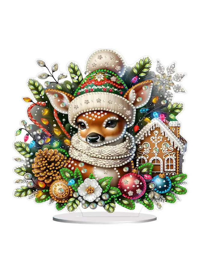 VKTECH Diamantmalerei Set Weihnachten Lebkuchen Mann Acryl Tischdeko Multicolour - Bild 2
