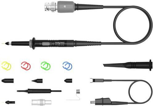 Testec TT-HX 312 Tastkopf 10MHz bis 350MHz in Schwarz mit 1:1 und 10:1 sowie 1500V - Bild 1