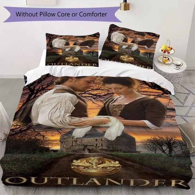 On My Love Home Bettwäsche-Set Outlander Muster in Multicolour, bestehend aus 1 Bettbezug und 2 Kissenbezügen, B/T: 155 x 200 cm - Bild 1