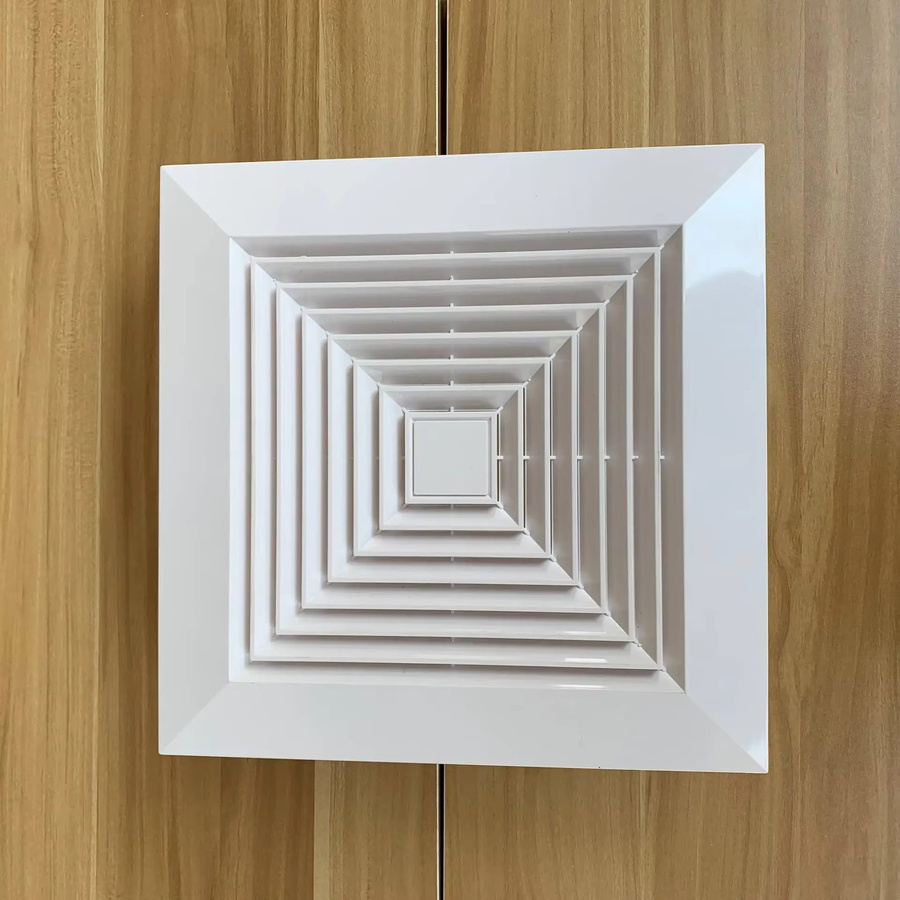 Quadratischer Klimaanlagen-Diffusor aus ABS-Kunststoff für die Deckenmontage, weiß - Bild 2
