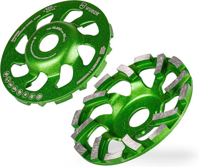 Turbo-Diamant-Topfklinge 125 mm in Grün für Beton und Stein mit doppelreihigem Design - Bild 1