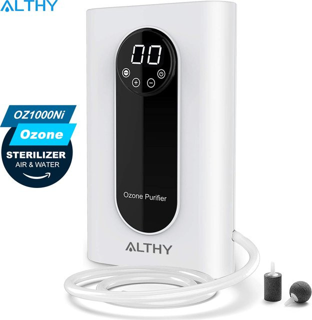 ALTHY Ozongeneratormaschine für Wasser, Luft und Öl in Weiß mit 1000 mg/h Ozonleistung, Timer, Ozonisator, Desinfektionssterilisator und Negativ-Ionen-Reiniger - Bild 1