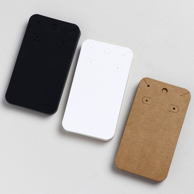 50 Stück Schmuckdisplay Karten von TRYTRYSEE für Halsketten und Hoop Ohrringe in Weiß und Schwarz, B/H: 4,8 x 8,8 cm - Bild 1
