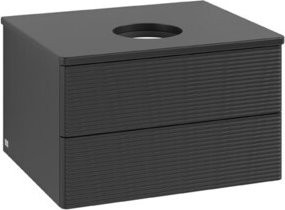 V&B Waschtischunterschrank Antao mit Frontstruktur in Blau, B/T/H: 60 x 36 x 50 cm - Bild 1