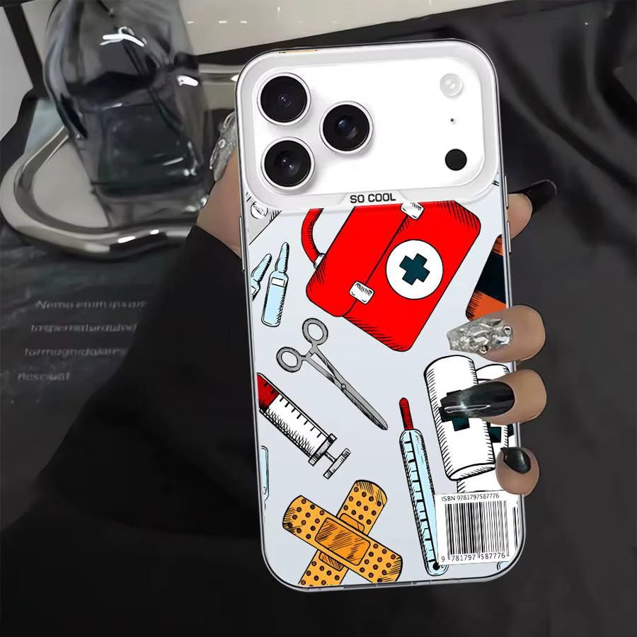 Softshell Handyhülle im Krankenschwester-Medizin-Design für iPhone 14 15 16 17 Pro Max Multicolor - Bild 4