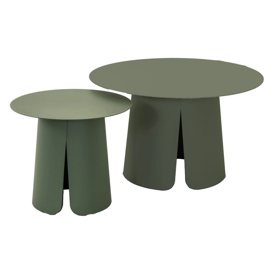 Lesli Beistelltisch-Set Oslo 2-teilig Grün aus pulverbeschichtetem Aluminium - Bild 2