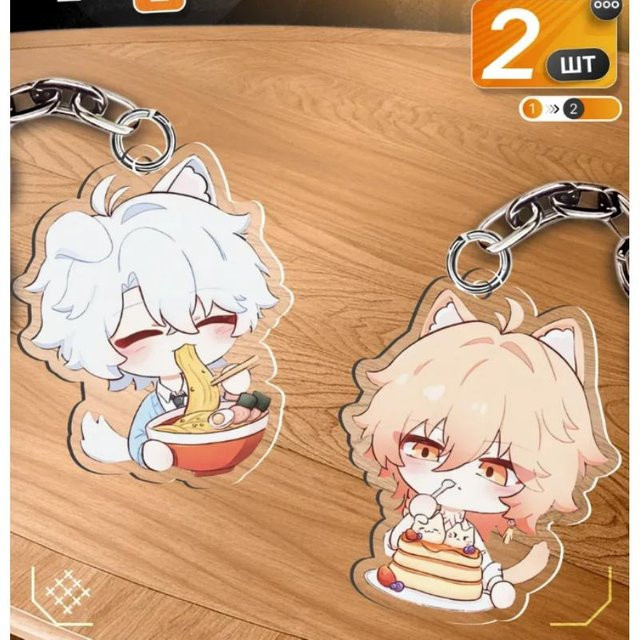 CHIC STUDIO Schlüsselanhänger Acryl, Honkai: Star Rail Phainon Mydei Chibi-Version, beige, Unisex - Bild 1