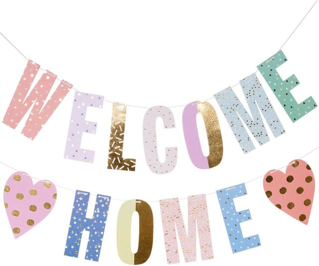 Rico Design Paper Poetry Girlande Welcome Home Bunt 3m - Bild 1