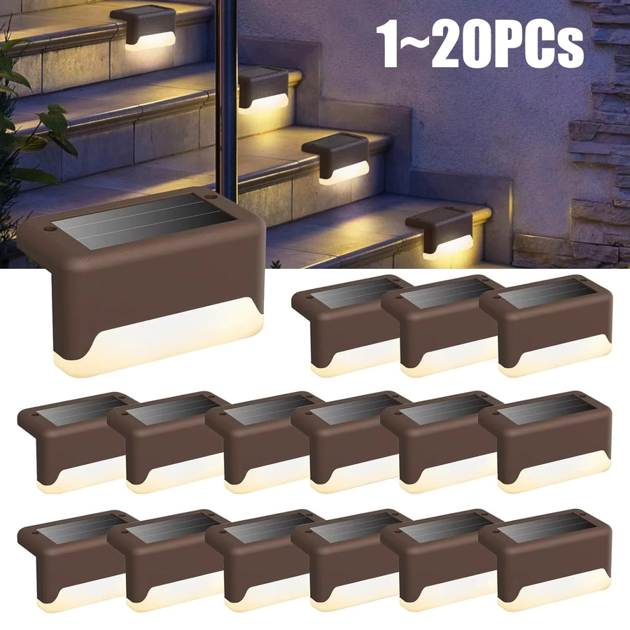 XIWANGFIRE Solar-LED-Außenleuchten im Set für Garten und Terrasse, wasserdichte Solar-Treppenleuchten mit warmweißem Licht und Dämmerungssensor - Bild 6