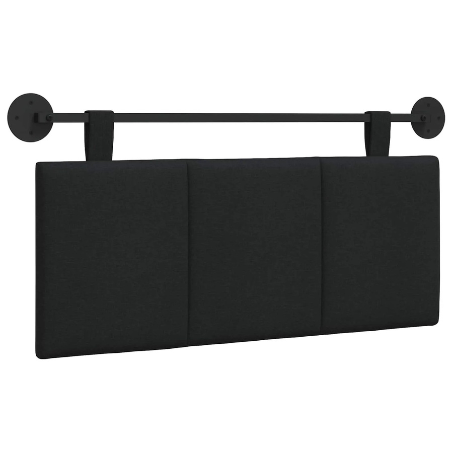 vidaXL Wandmontiertes Hängemöbel in Schwarz mit gestreiftem Stoff, B/H/T: 110 x 55 x 5 cm - Bild 2