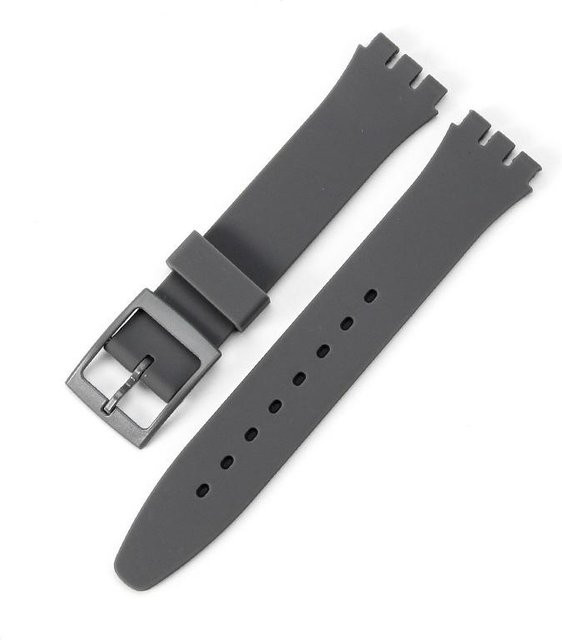 Uhrenarmband Silikon, 17mm, grau, Herren - Bild 1