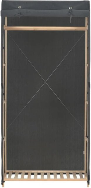 vidaXL Kleiderschrank Grau aus Stoff und Holz mit Kleiderstange, B/T/H: 79 x 40 x 170 cm - Bild 1