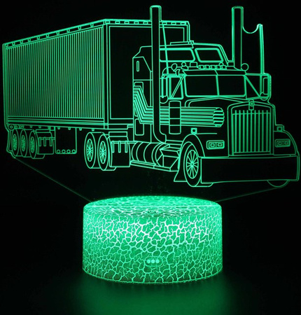 Nighdn Truck 3D Illusion Tischlampe mit 7 Farbwechseln als buntes Nachtlicht für das Schlafzimmer