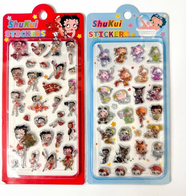 Transparente Epoxidharz 3D Retro-Aufkleber mit Vintage Pinup-Charakter als Puffy-Sticker für Scrapbook, Handyhüllen und Bastelarbeiten in Multicolour - Bild 1
