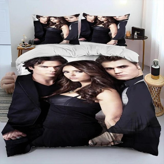 The Vampire Diaries Bettwäsche-Set aus Mikrofaser, Schwarz, B/H: 70 x 133 cm - Bild 1