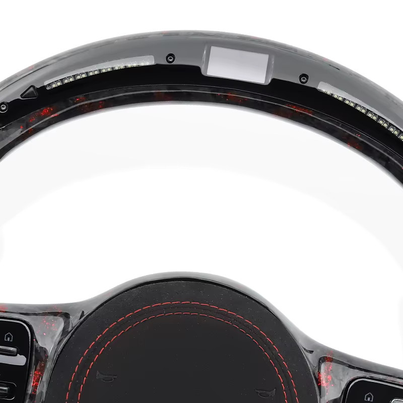 Carbon-Faser-Alcantara-Lenkrad für Mercedes-Benz C-Klasse und E-Klasse mit RGB-Licht in Schwarz - Bild 4