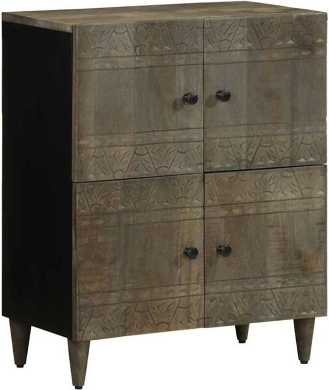 Vidaxl Sideboard aus Massivholz in Schwarz oder Braun im Bohemian Stil, B/T/H: 60 x 33 x 75 cm - Bild 1