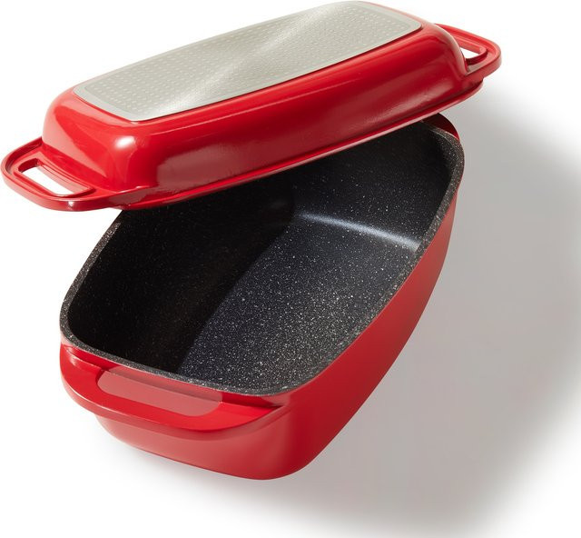 STONELINE Bräter für Induktion mit Deckel, Rot, B/T: 40 x 22 cm, 5,6 l - Bild 1