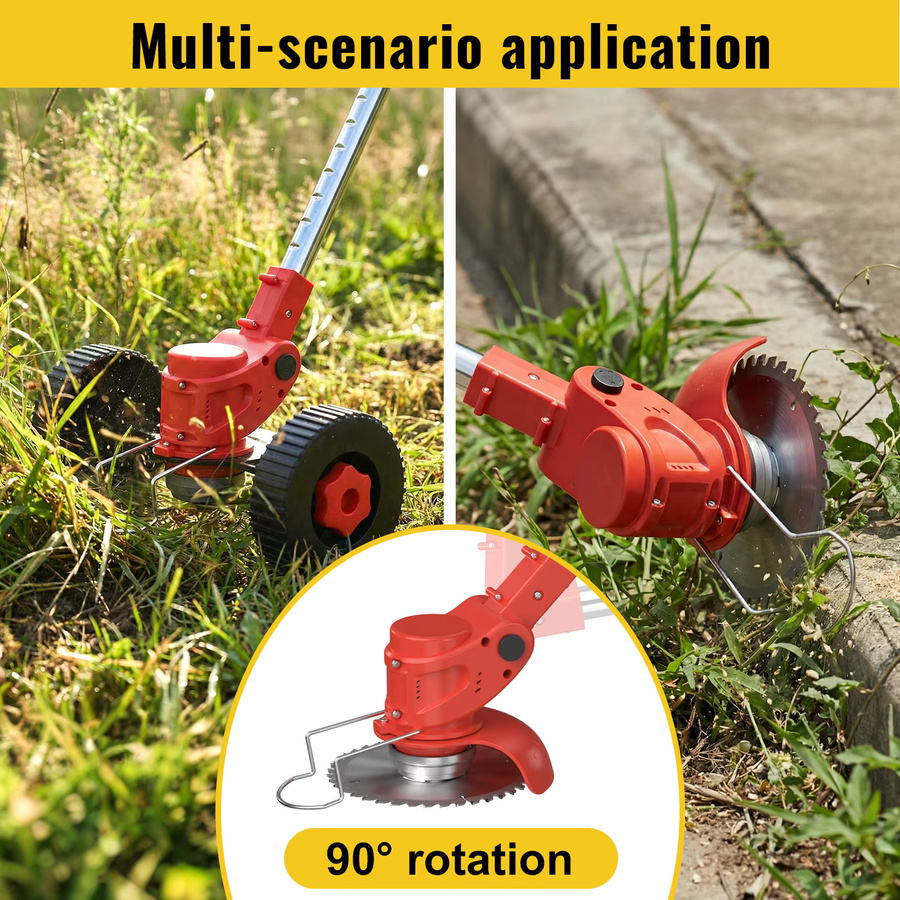 CONENTOOL Elektrischer Rasenmäher Rot, kabelloser und faltbarer Gartenrasenmäher mit 2 Akkus - Bild 5