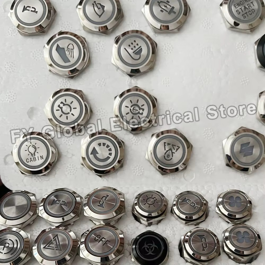 Wasserdichter Metall Druckknopfschalter mit Steckdose und LED-Licht für 12V 24V 220V in Schwarz oder Silber - Bild 3
