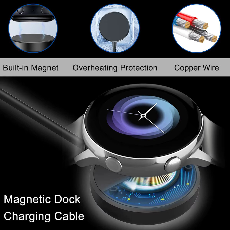Samsung USB-C Ladegerät für Galaxy Watch 8/7/6/5/5 Pro/4 Classic und Smartphones, Ersatz-Ladekabel in Schwarz - Bild 4