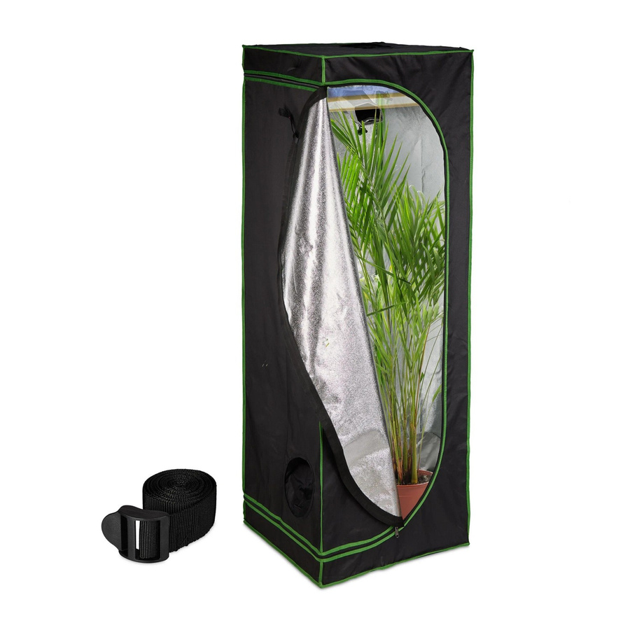 Relaxdays Growzelt aus Polyester und Stahl in Schwarz, lichtdicht, B/T/H: 60 x 60 x 180 cm - Bild 2
