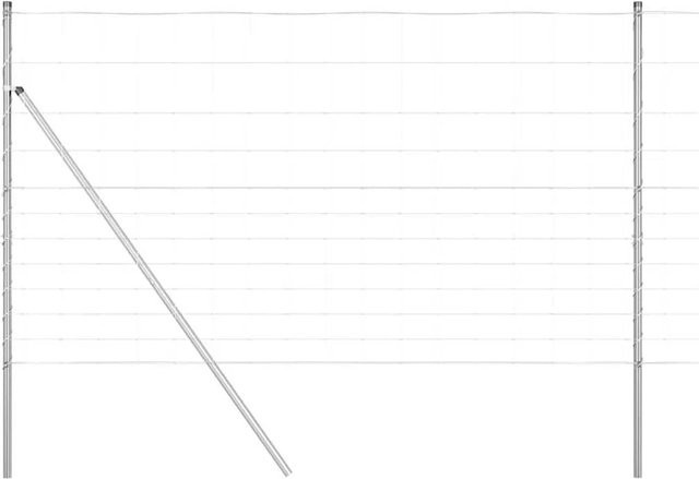 vidaXL Zaunpfosten aus Stahl, rechteckig, silber, Höhe: 140 cm, Breite: 5 cm - Bild 1