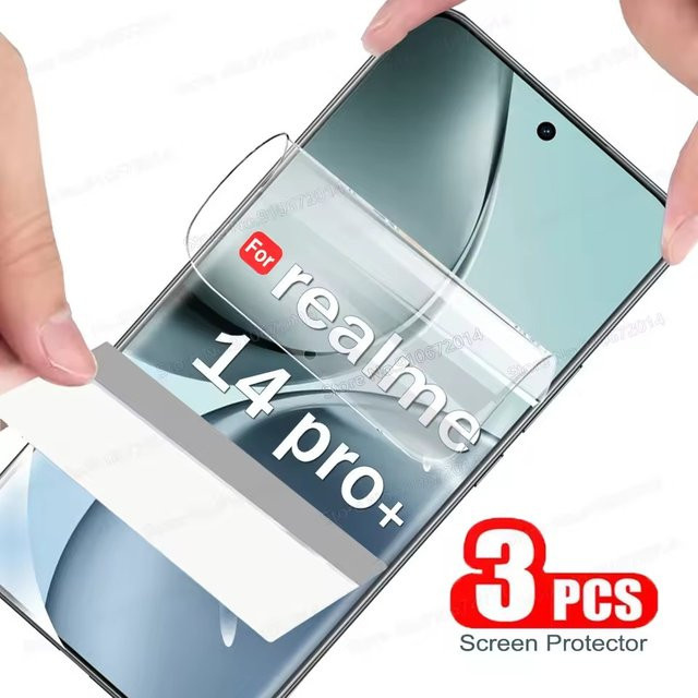3er-Pack Hydrogel Schutzfolien für Realme 14 Pro Lite, Realme 14T 5G und Realme 14 Pro Plus, transparent - Bild 1