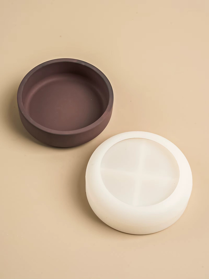 UDOCOOL Silikonform für runde Beton- und Keramikschalen im Nordic-Design zur DIY-Herstellung von Kerzen, Tabletts und Blumentöpfen - Bild 2