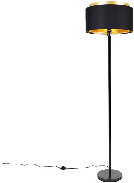 QAZQA Moderne Stehlampe Simplo in Schwarz und Gold mit dimmbarer E27 Leuchte, Höhe: 166 cm - Bild 1