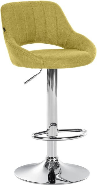 DELUKE Barhocker SEGAD mit Lehne, Stoff und Metall, Grün/Silber, B/T/H: 46,5 x 48 x 85 cm - Bild 1