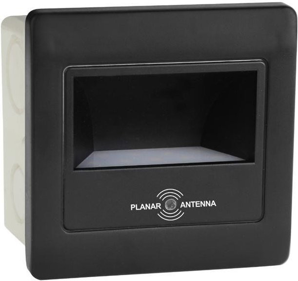 Schwarzer quadratischer LED-Wandspot mit Mikrowellensensor, dimmbar, 2W, 4200K, B/H: 8,6 x 8,6 cm - Bild 1