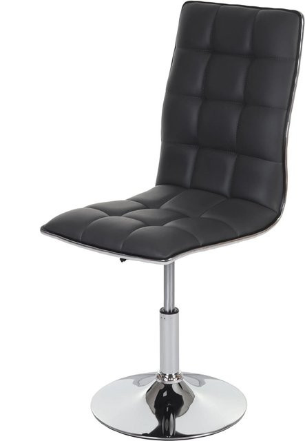 CHEFGASTRO Esszimmerstuhl Modern in Grau mit Rautenmuster aus Kunstleder und Stahlgestell, B/T/H: 43 x 54 x 103 cm, Sitzhöhe: 41 cm - Bild 1