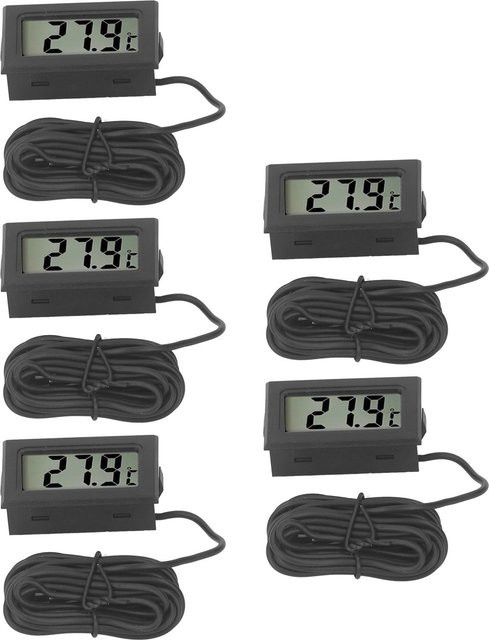 5er Set Sonoff 2 Elektronisches Digitalanzeige-Thermometer Schwarz Mini Eingebautes Digitales Temperaturmessgerät - Bild 1