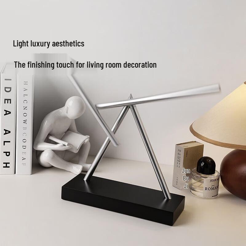 JDST SELECTION Kinetische Kunst Perpetuum Mobile Schreibtischskulptur aus Metall in Silber - Bild 3