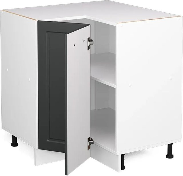 Vicco R-Line Eckunterschrank Landhausstil in Anthrazit und Weiß, B/T/H: 75,6 x 60,0 x 81,6 cm - Bild 1