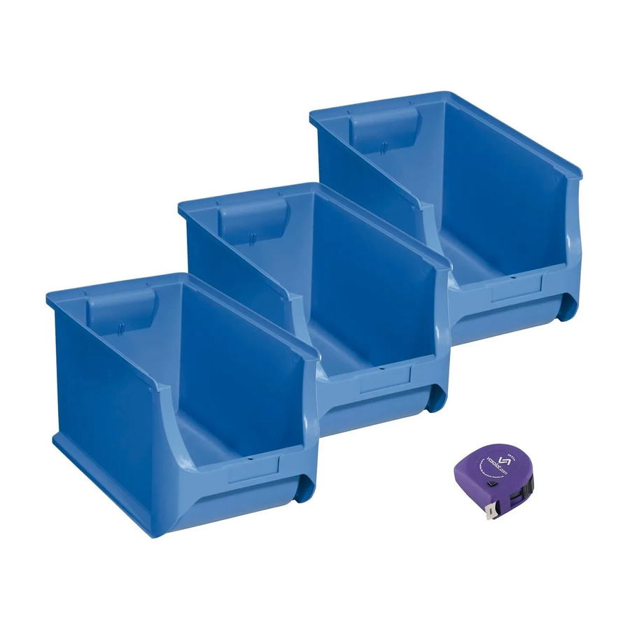 vasalat Set Stapelboxen aus Kunststoff, Blau, 3 Stück, B/T/H: 35,5 x 20,5 x 20,0 cm - Bild 2