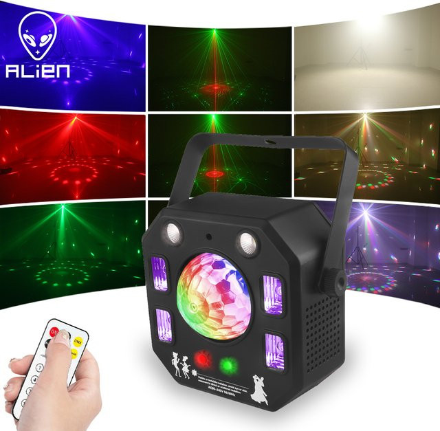 Alien 4in1 RG Muster Laser Projektor mit Strobe und UV Schwarzlicht für DJ, Disco und Party - Bild 1