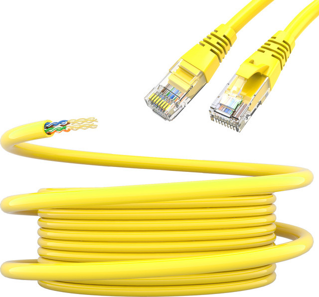 DBcable UTP Cat5e Ethernet-Patchkabel mit RJ45-Stecker, Gelb - Bild 1
