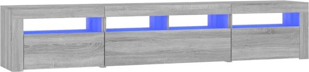 vidaXL TV-Schrank mit LED-Leuchten in Grau Sonoma, B/T/H: 210 x 35 x 40 cm - Bild 1