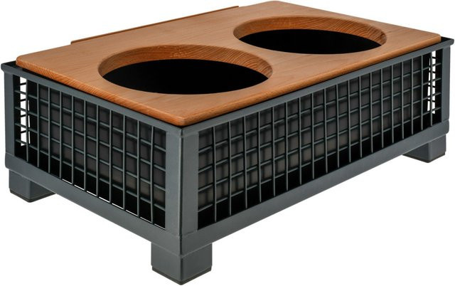 VEGA Buffet-Display Portland für 2 Schalen GN 1/1, anthrazit/transparent/buche, B/T/H: 35,2 x 55,4 x 21,5 cm - Bild 1