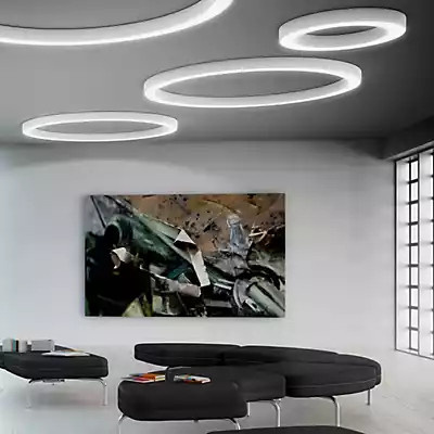 Panzeri Silver Ring LED Deckenleuchte in Gold/Messing, Durchmesser: 78 cm - Bild 1