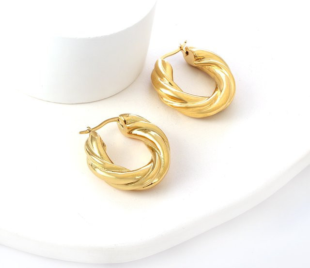 LUXUSTEEL Ohrringe Edelstahl, Gold, Damen - Bild 1