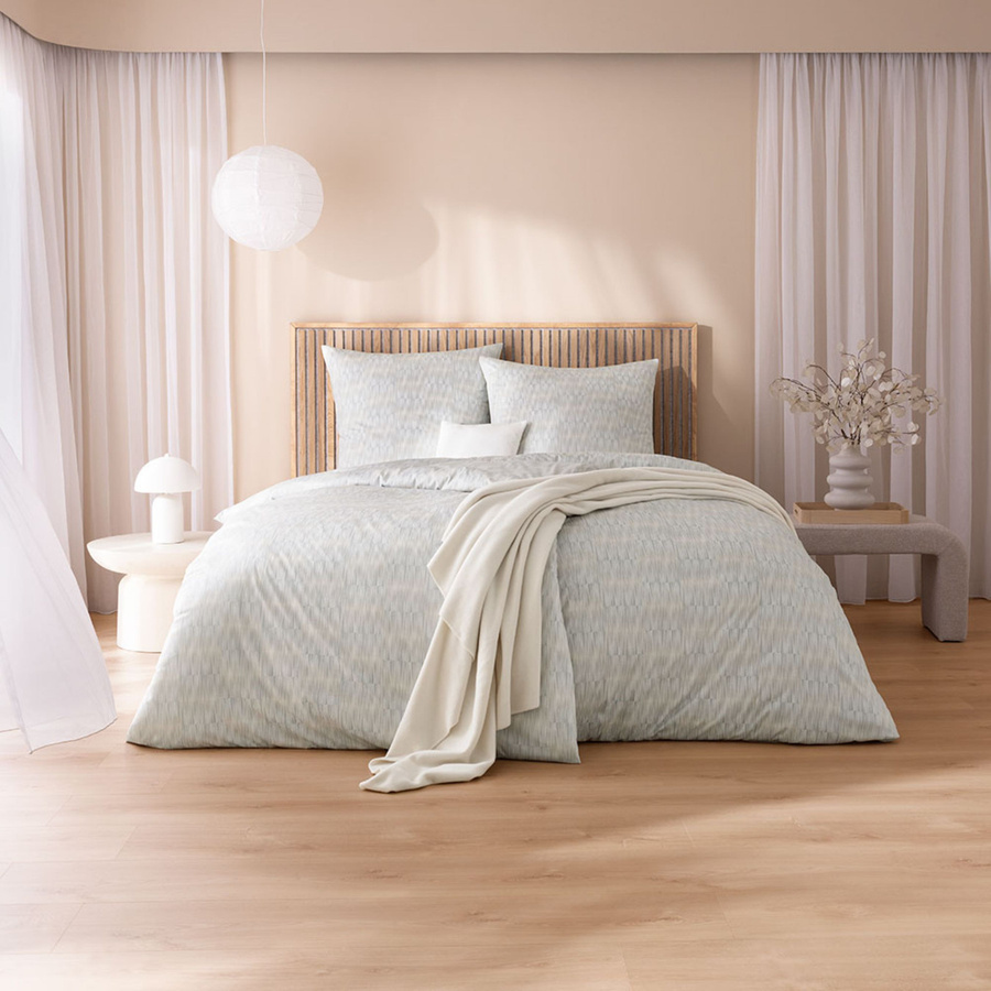 Estella Mako Jersey Bettwäsche Markus Silber Grau Gestreift mit Bettbezug und Kissenbezug B/H: 135 x 200 cm, Kissen: 80 x 80 cm - Bild 1